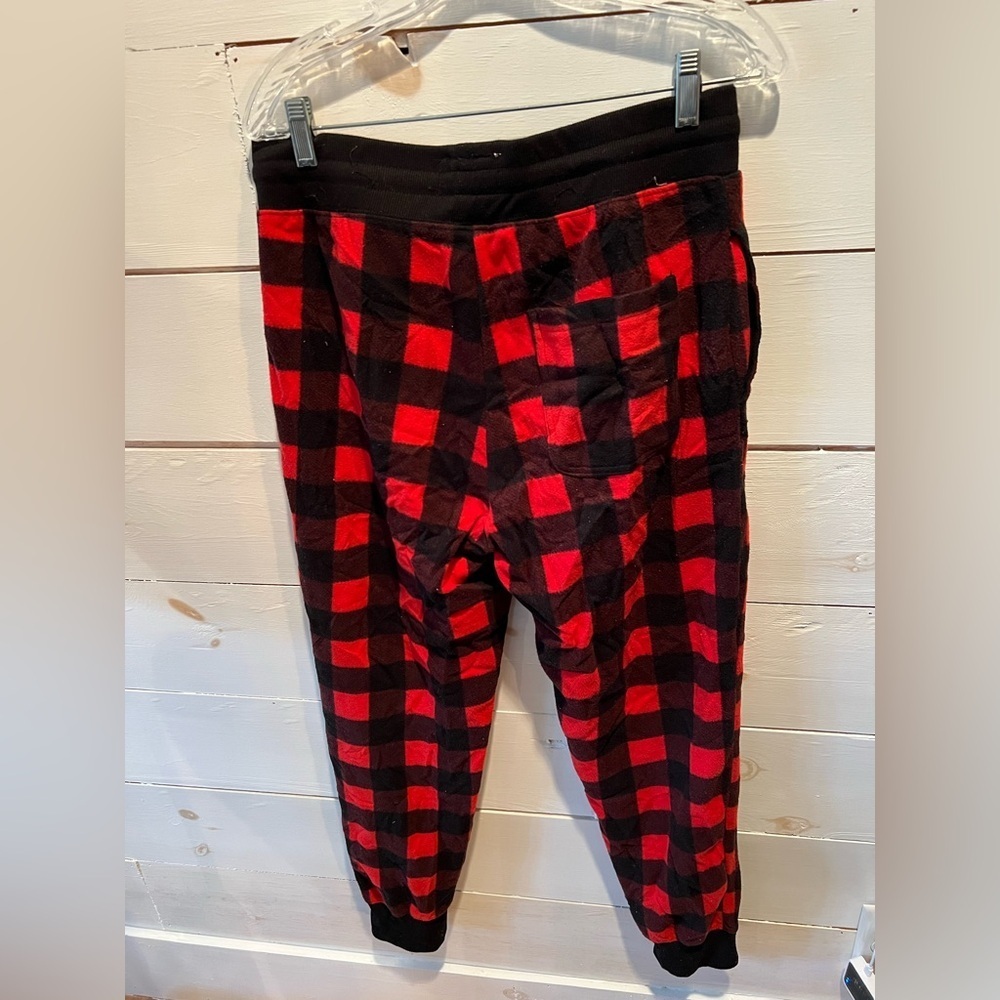 Tipsy Elves men’s lumberjack Red and Black Plaid Jogger Pants, size medium. EUC - Picture 2 of 6